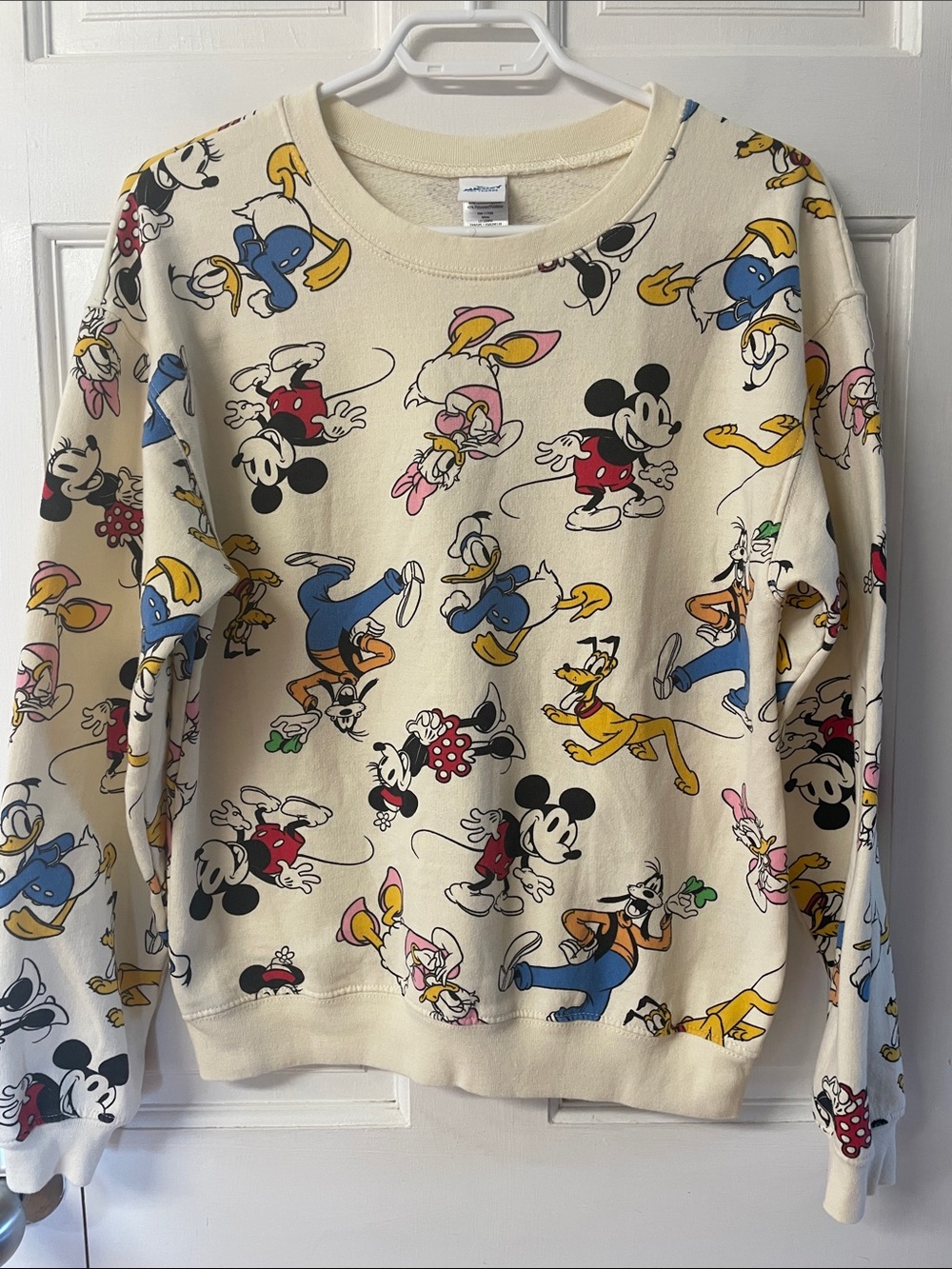 Disney Mickey and Friends all over character print sweatshirt women’s size small